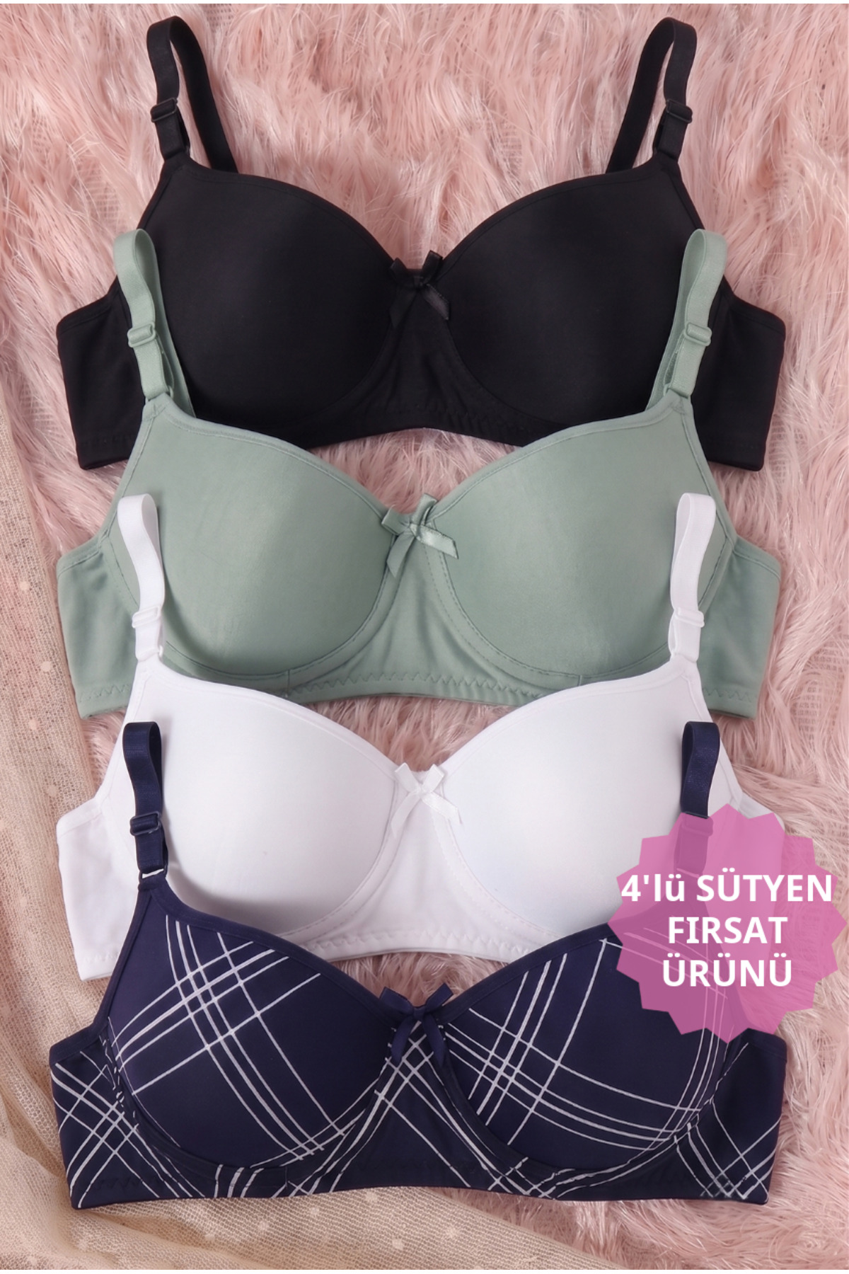 CHOCHO Kadın Telli Dolgusuz 4'lü Sütyen Takımı