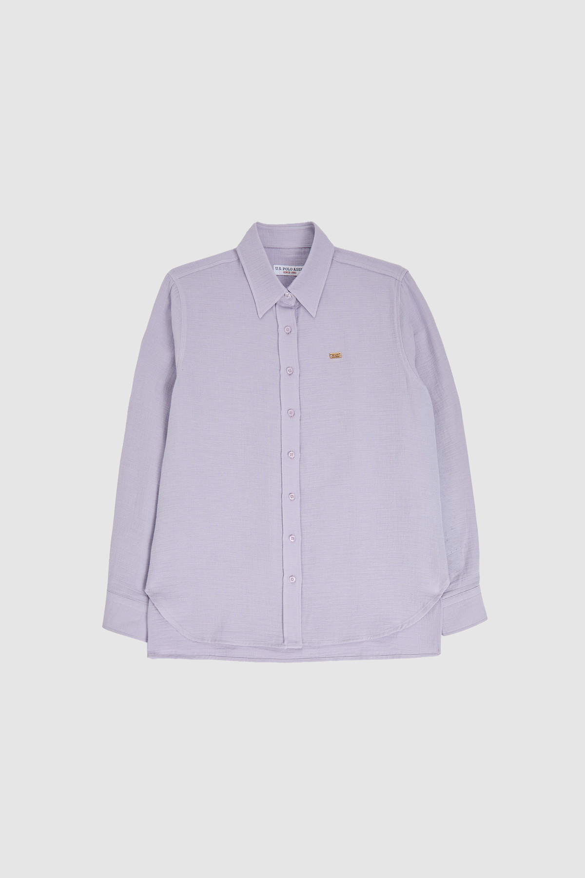 U.S. Polo Assn. Kadın Lila Uzun Kollu Gömlek 50324689-VR034 görsel 7