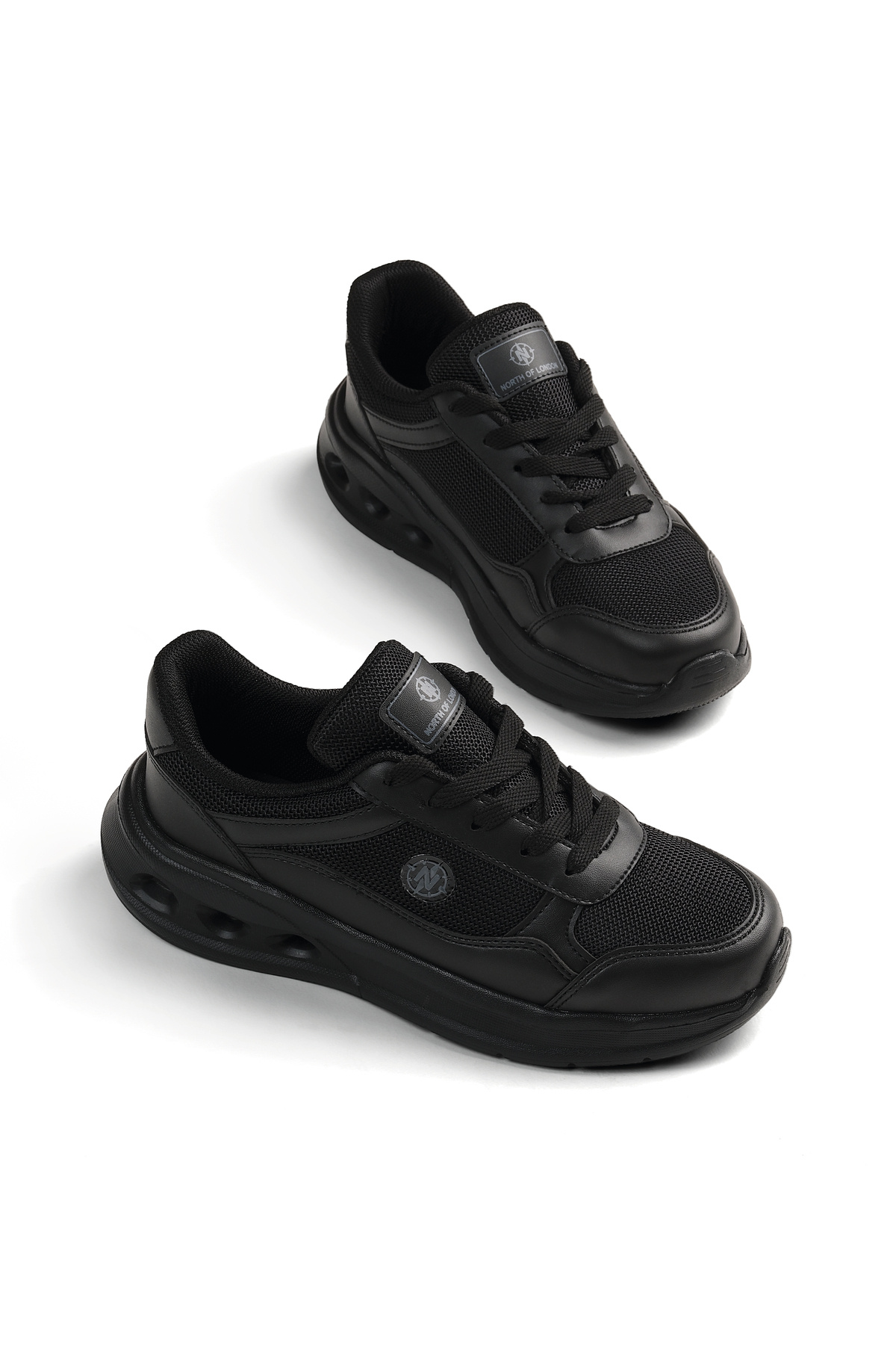 Tonny Black Kadın Siyah Siyah Faylon Taban Rahat Bağcıklı Sneaker