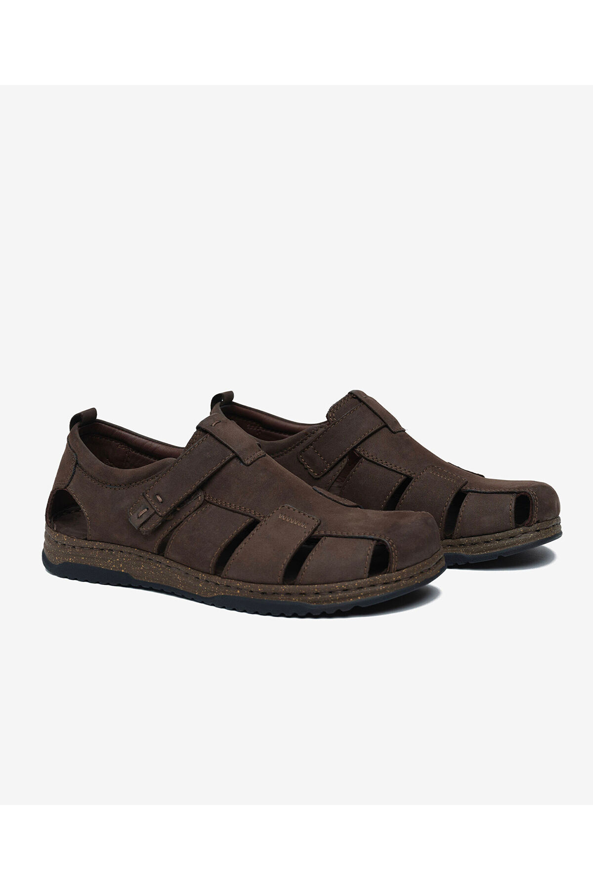 Greyder Erkek Kahverengi Nubuk Hakiki Deri Sandalet 6Y1CS64806 görsel 3