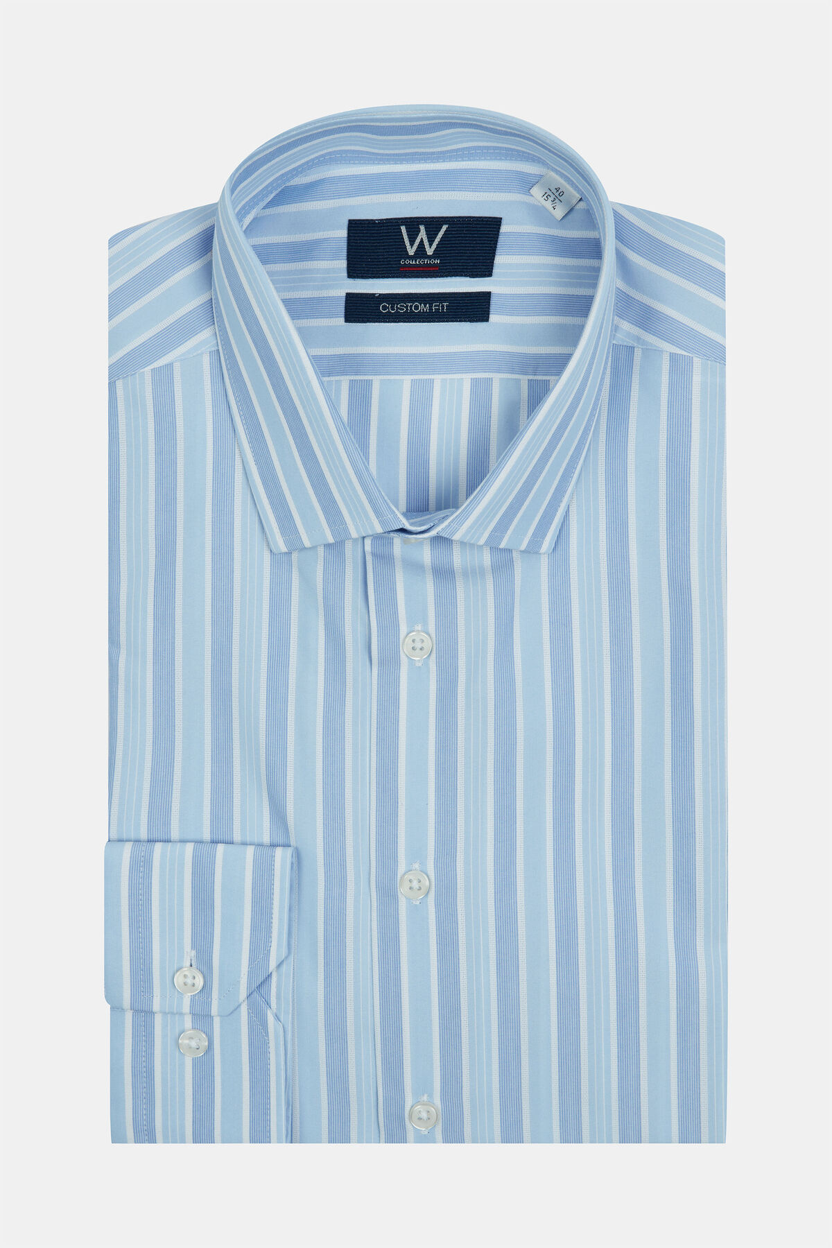 پیراهن کلاسیک آبی و سفید دبلیو کالکشن پیراهن W Collection