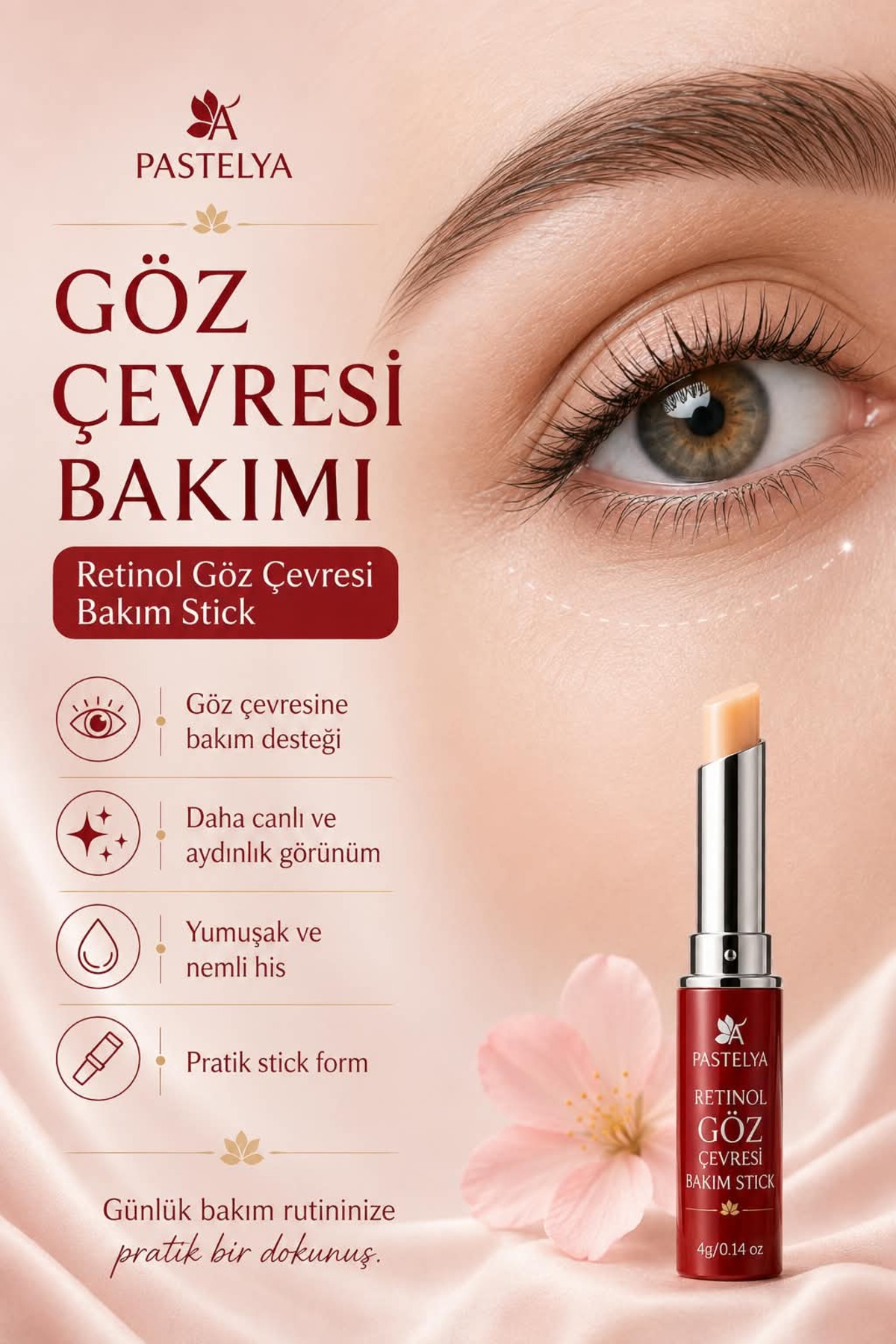 Retinol Göz Çevresi Bakım Stick – Kırışıklık ve Morluk Karşıtı 3g — NWRETGÖZÇEVBAKST3G — تصویر 6 از 6