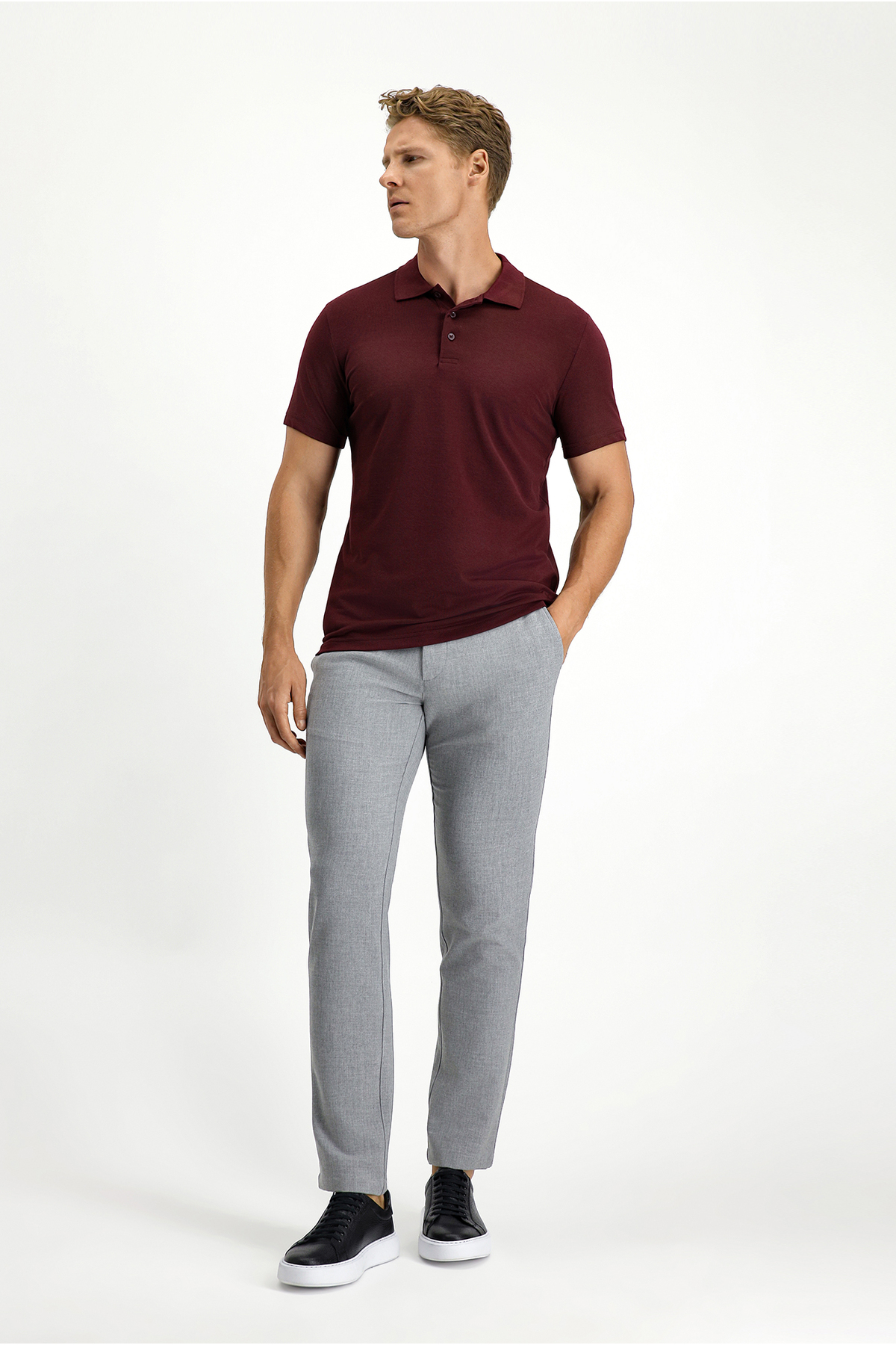Kiğılı Slim Fit Dar Kesim Nakışlı Pamuklu Polo Yaka Tişört görsel 3