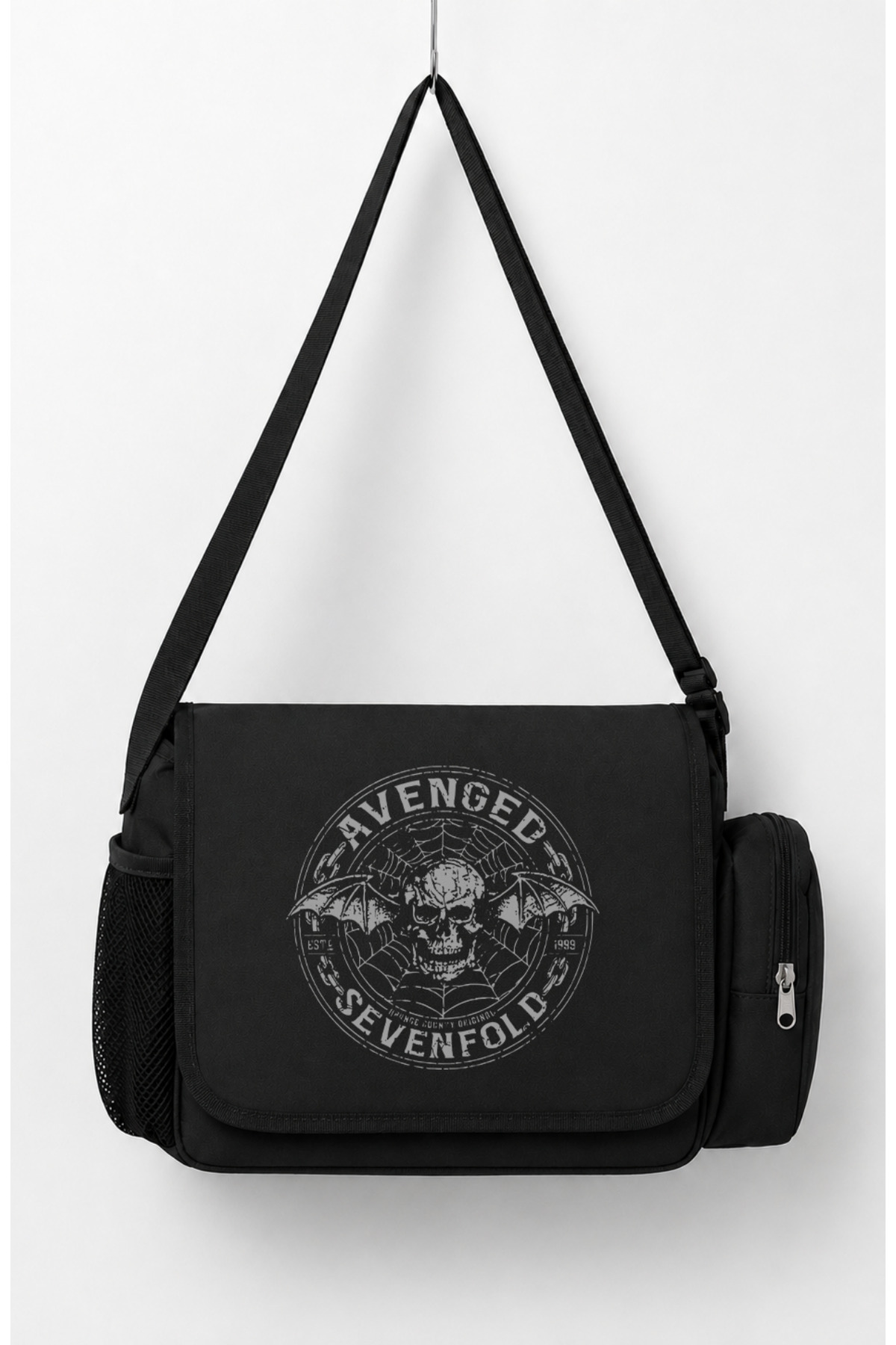 Fuddy Moda Avenged Sevenfold Yazılı Postacı Çantası, Unisex Rock Band Baskılı Omuz Çantası