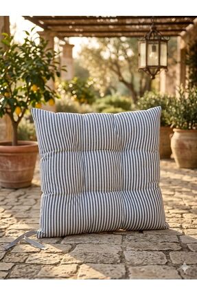 TEZKOTEKSTİL Pofidik Kare Sandalye Minderi 40 x 40 cm Çizgili