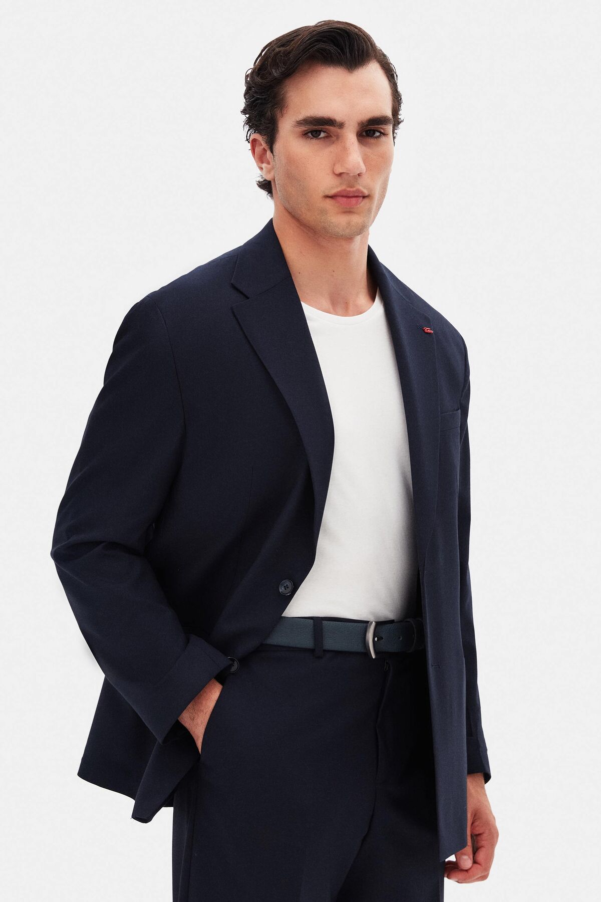 Twn Slim Fit Lacivert Armürlü Takim Elbise görsel 3