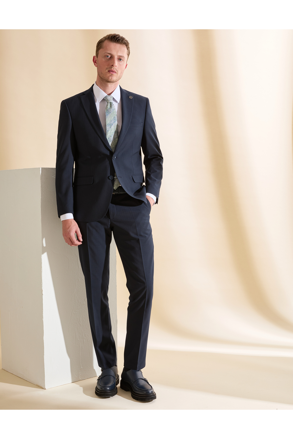 Pierre Cardin Navy Blue Slim Fit Suit 50319614-Vr033