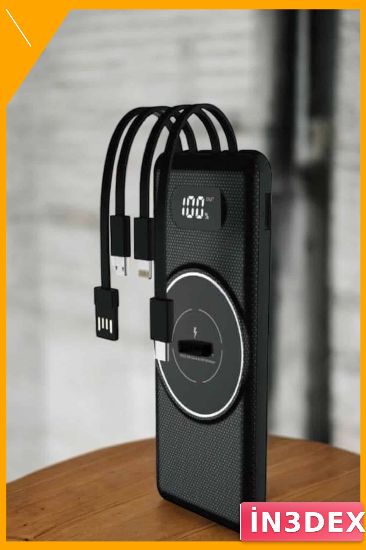 Dijital Göstergeli Hızlı Şarj Powerbank Kablosuz Çoklu Cihaz