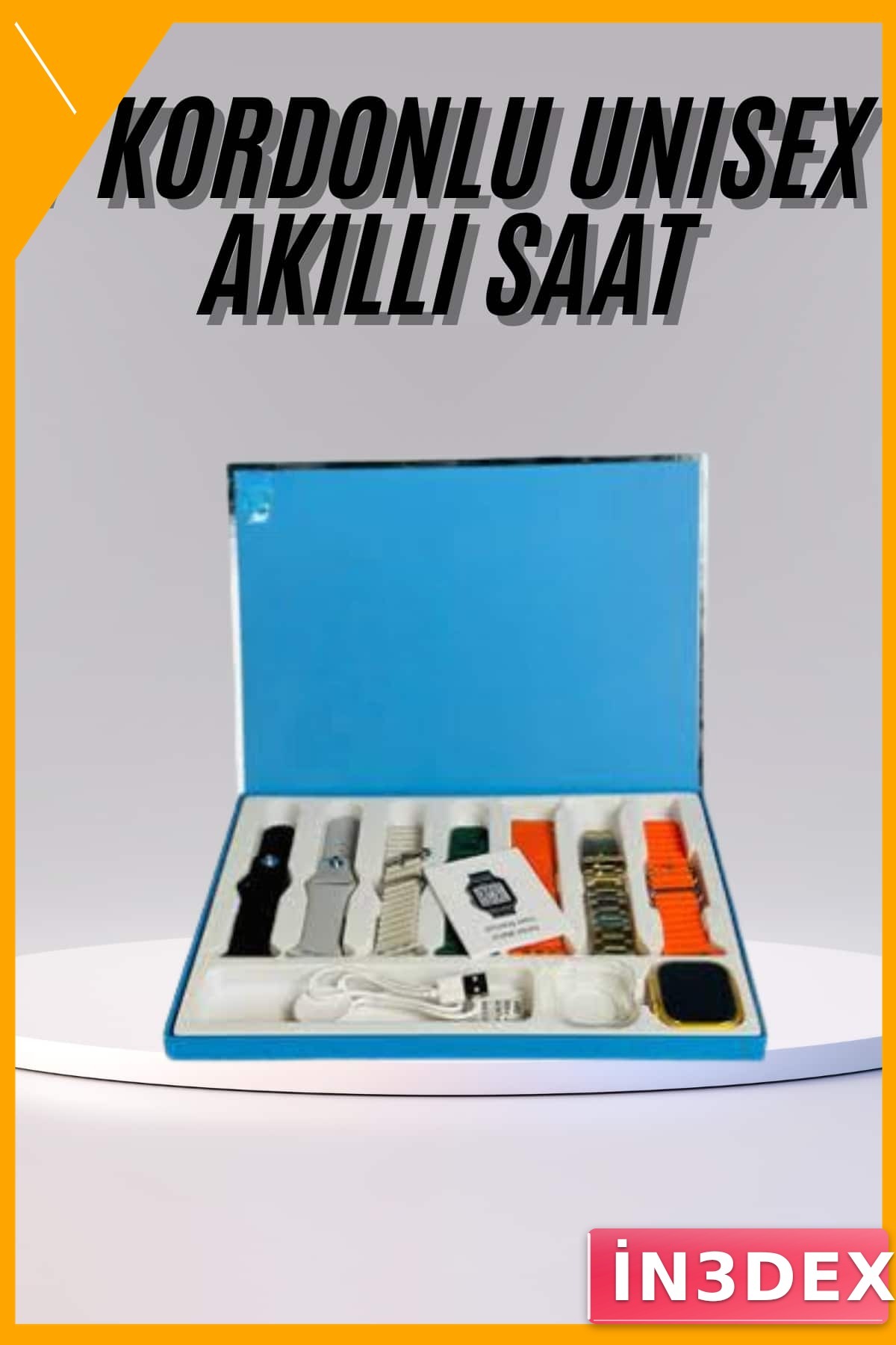 Çoklu Kordon Seçenekli Akıllı Saat 1 ATM Suya Dayanıklı Takvimli