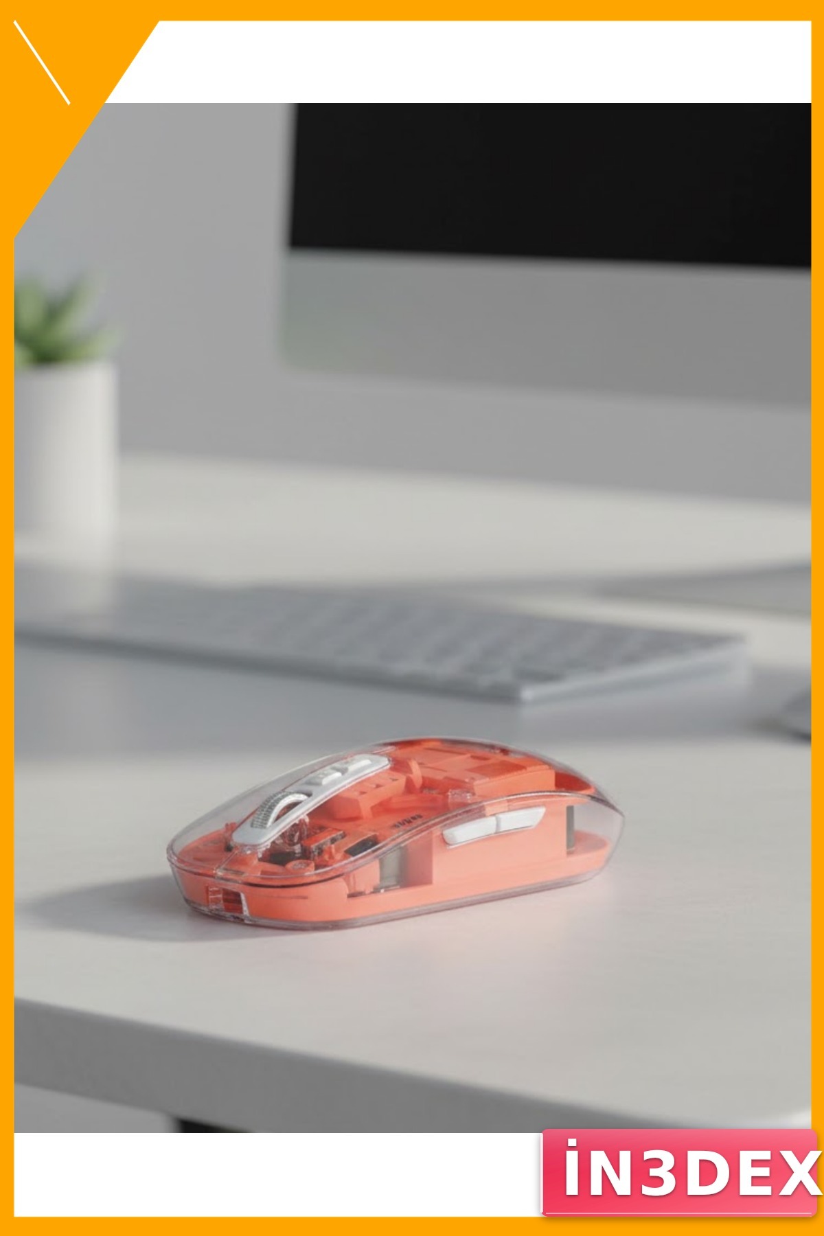Bluetooth USB Kablosuz Sessiz Mouse Şeffaf Tasarım