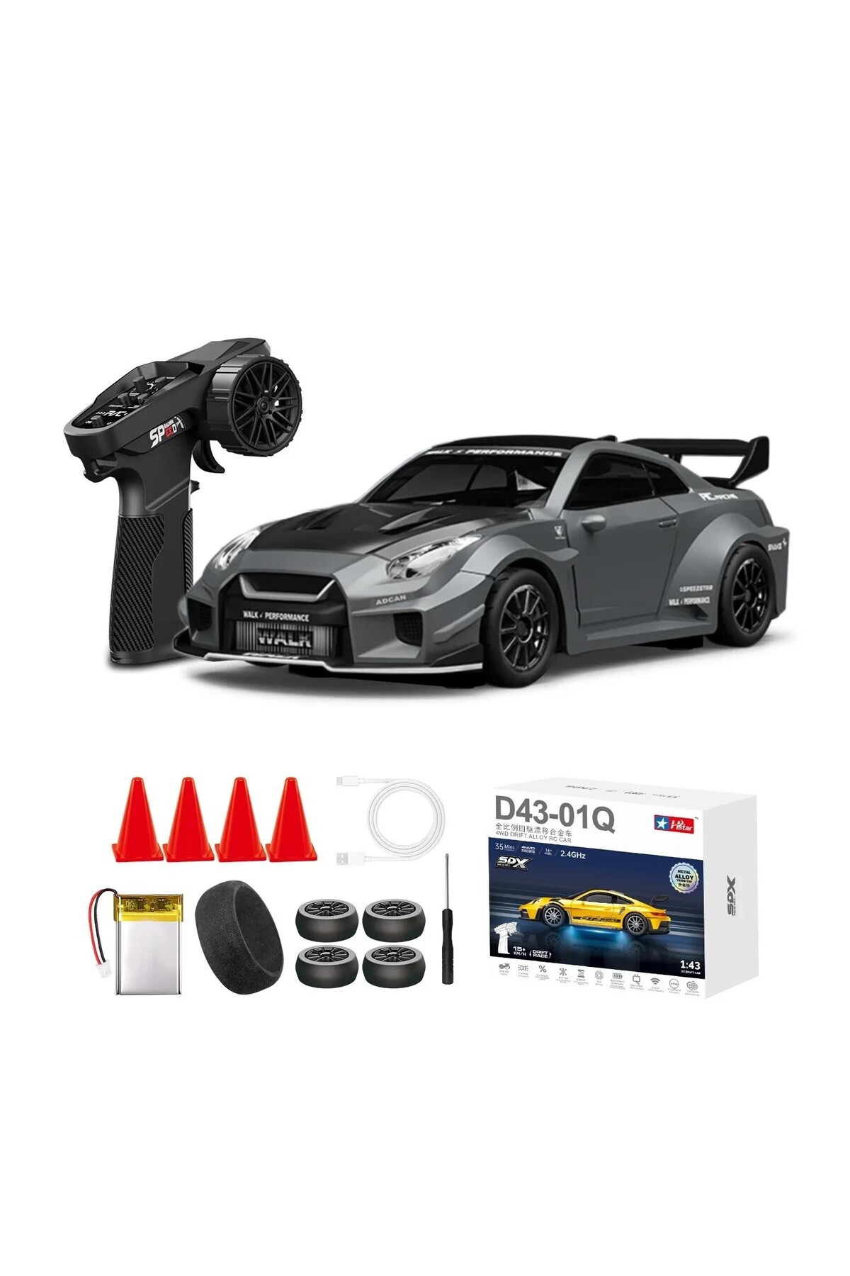 ROKET Kumoyu 1:43 Profesyonel Mini Drift RC Araba GTR 4WD 15 KM/H