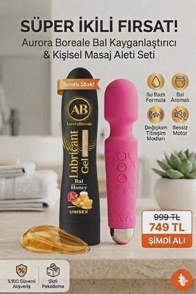 AuroraBoreale Büyük Boy Bal Aromalı Kayganlaştırıcı Jel 20 Modlu Şarjlı Titre...