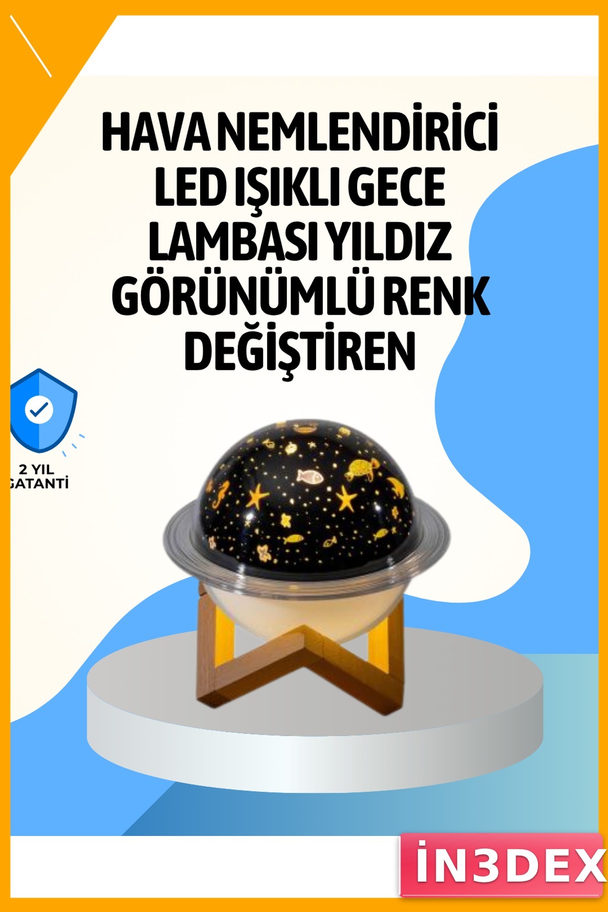 Taşınabilir USB Nemlendirici Projektör Işıklı Aromaterapi Difüzör