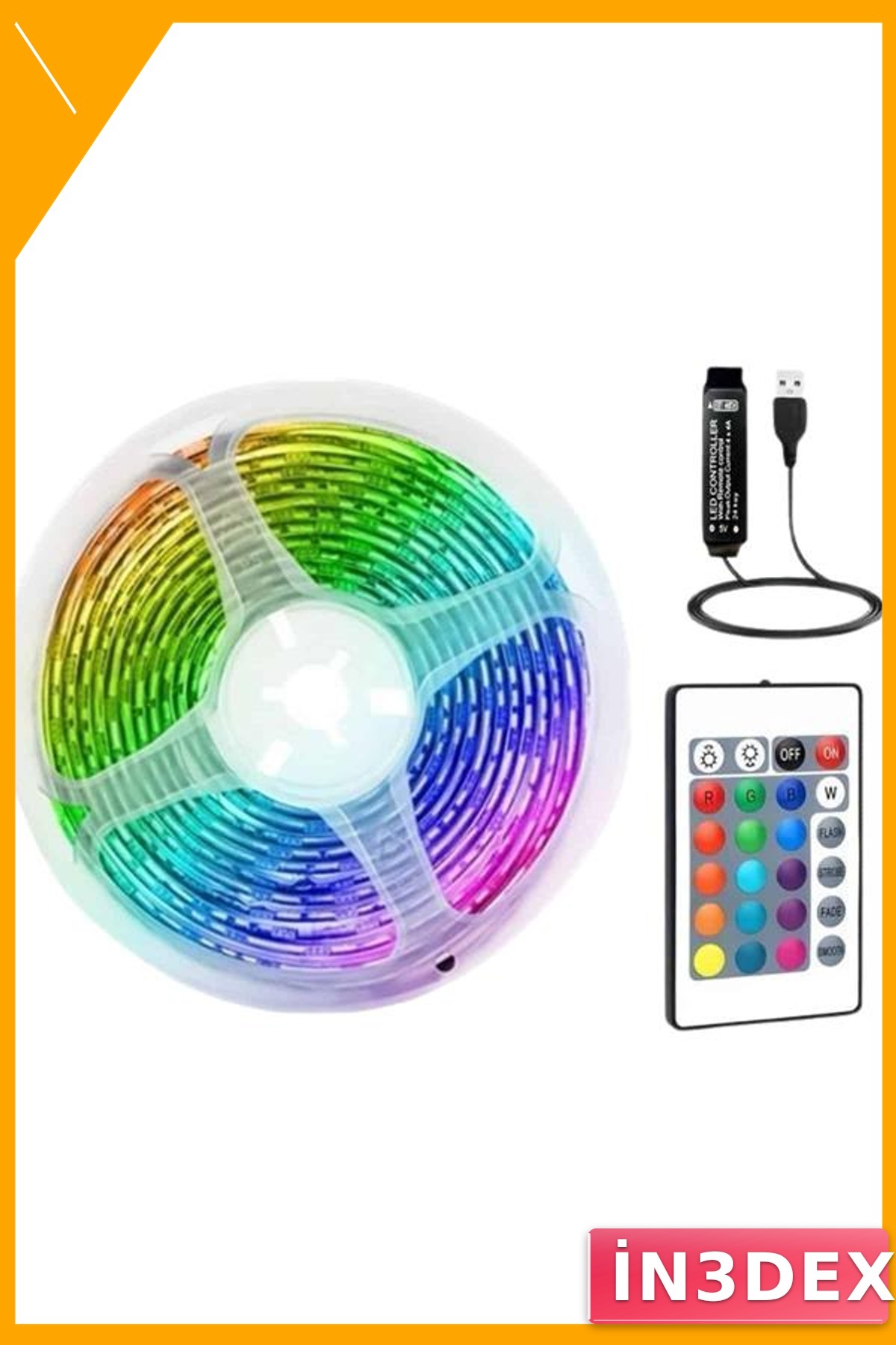 10 Metre RGB Şerit Led Uzaktan Kumandalı Renkli Aydınlatma
