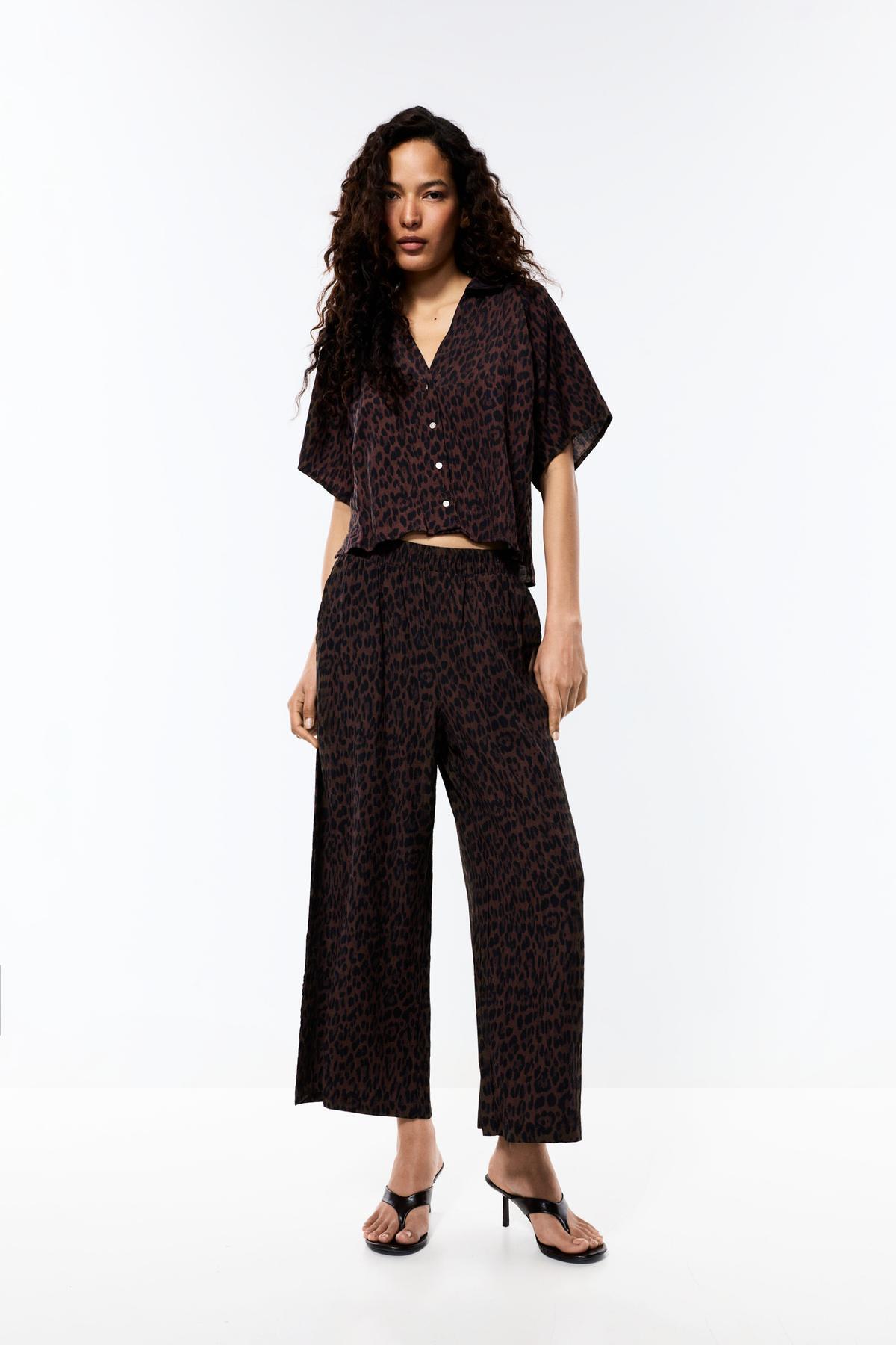 Textured culotte pants