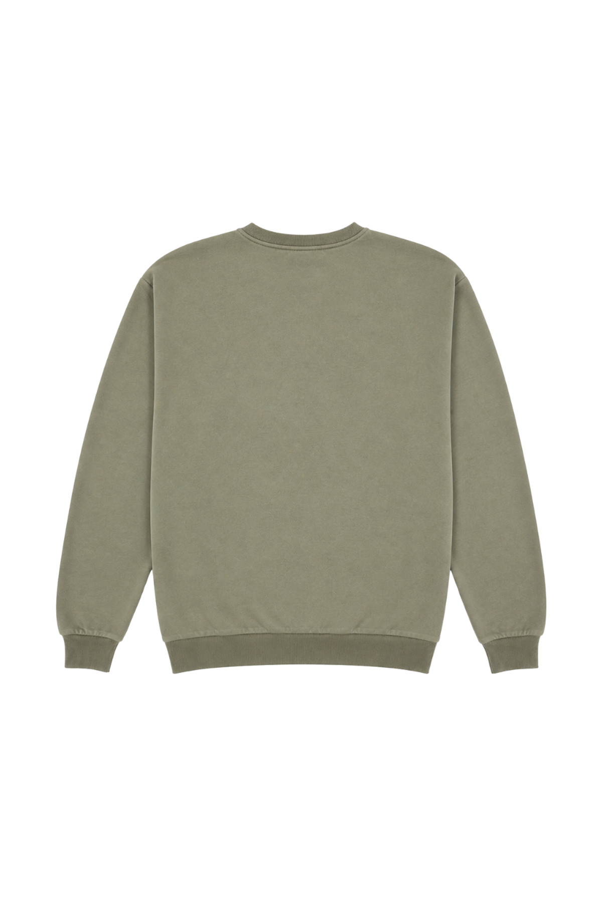 BattalModa Erkek Büyük Beden Haki İki İplik Bisiklet Yaka Sweatshirt 3XL-4XL-5XL-6XL-7XL-8XL görsel 5
