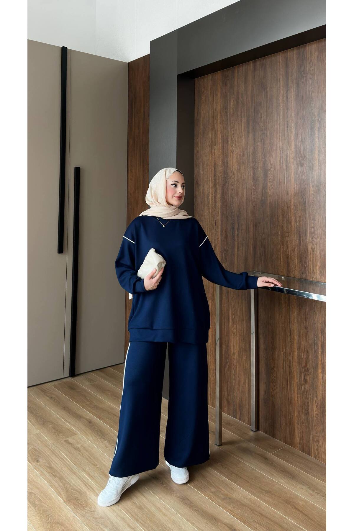 nurvina modest wear Modal Kumaş Bol Kesim İkili Takım