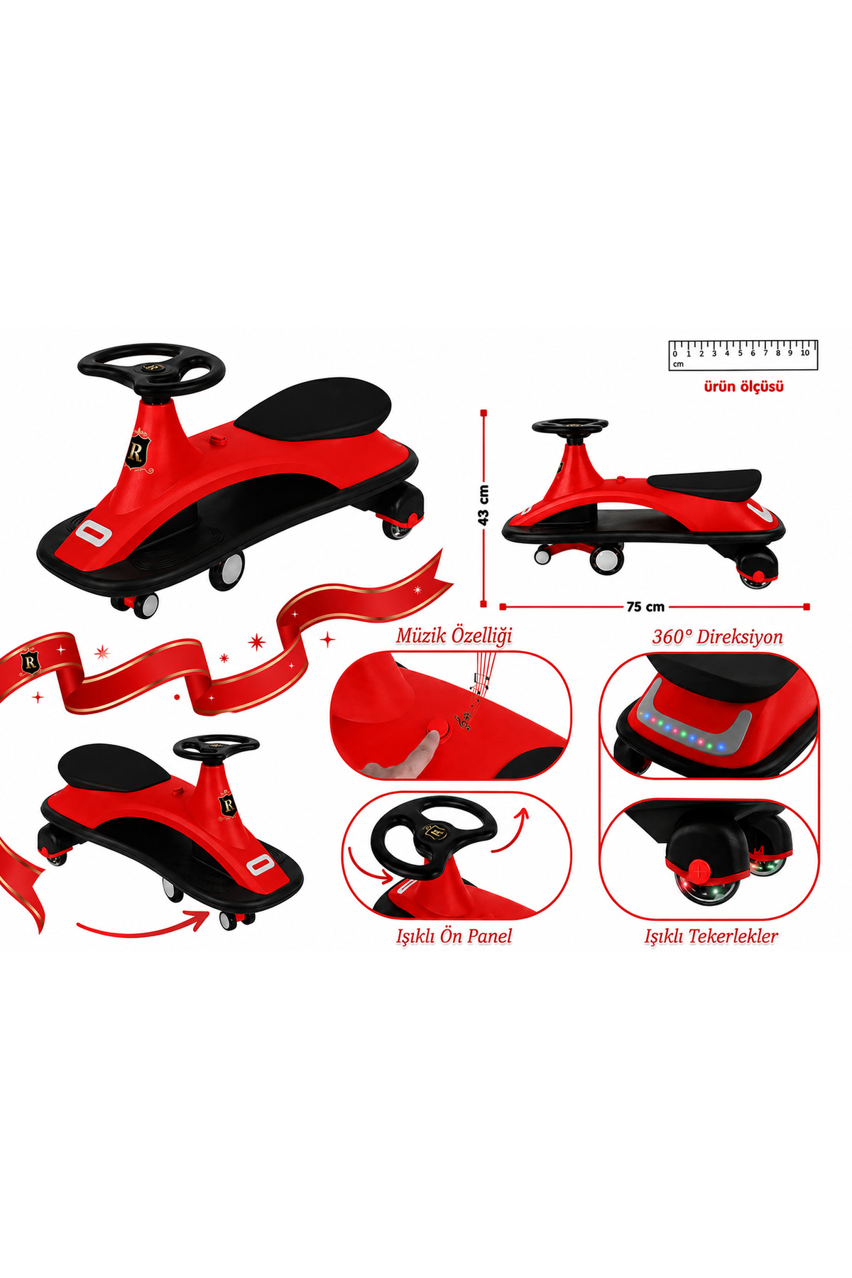 ら*ん様 SWINGTOYS Rita Işıklı Müzikli Direksiyonlu Swing Car Çocuk Arabası 360