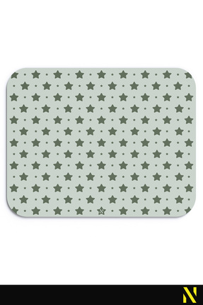 nilizma Yeşil Yıldız Desenli Ergonomik Mouse Pad Kaymaz Taban Ev ve Ofis Kull...