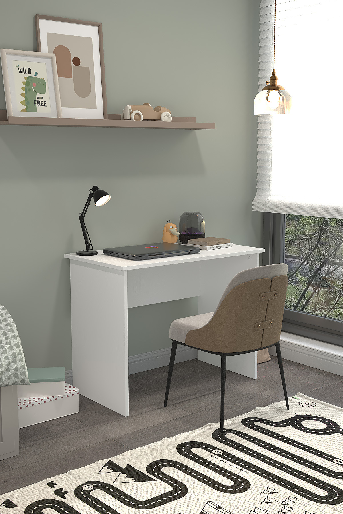 AWOX MONO Modern Çalışma Masası 90x60 cm Bilgisayar ve Ders Masası