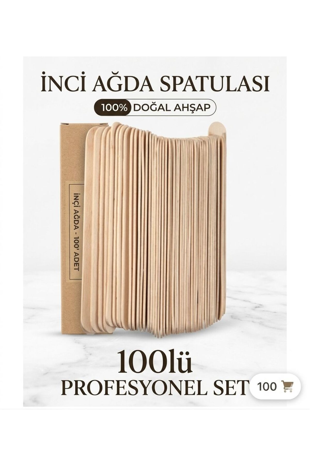 DRK FASHİON İnci Ağda Spatula 100lü — 88997457