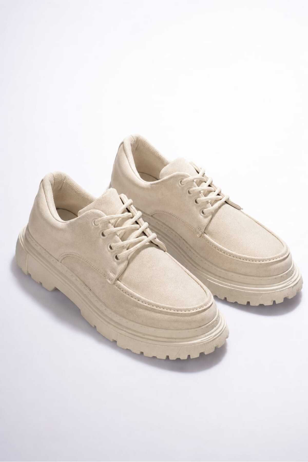YG-X1 Men's Casual Lace-Up High Quality Suede Classic Shoes SKT - Beige