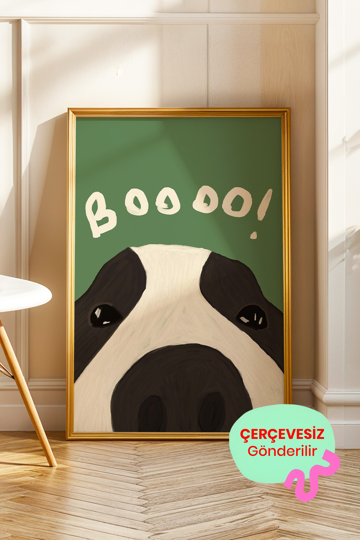 Sevimli Köpek Poster Mizahi Modern Duvar Dekoru Çerçevesiz