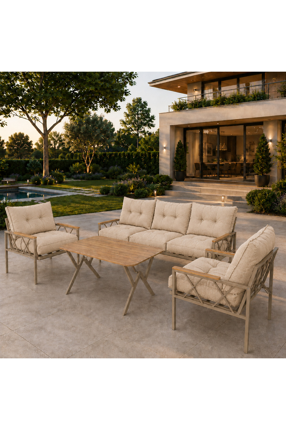ハウスBM UFUK HOME MİRAY Cappuccino 311 Masalı Bahçe & Balkon Oturma Grubu