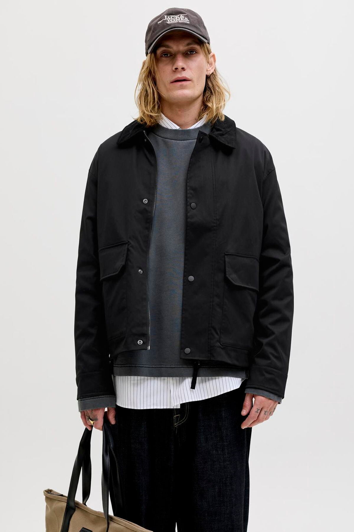 ژاکت یقه باز مردانه - ریور جک اند جونز کاپشن Jack & Jones