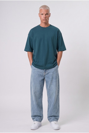 Respire Erkek Basic Oversize T-Shirt Zümrüt