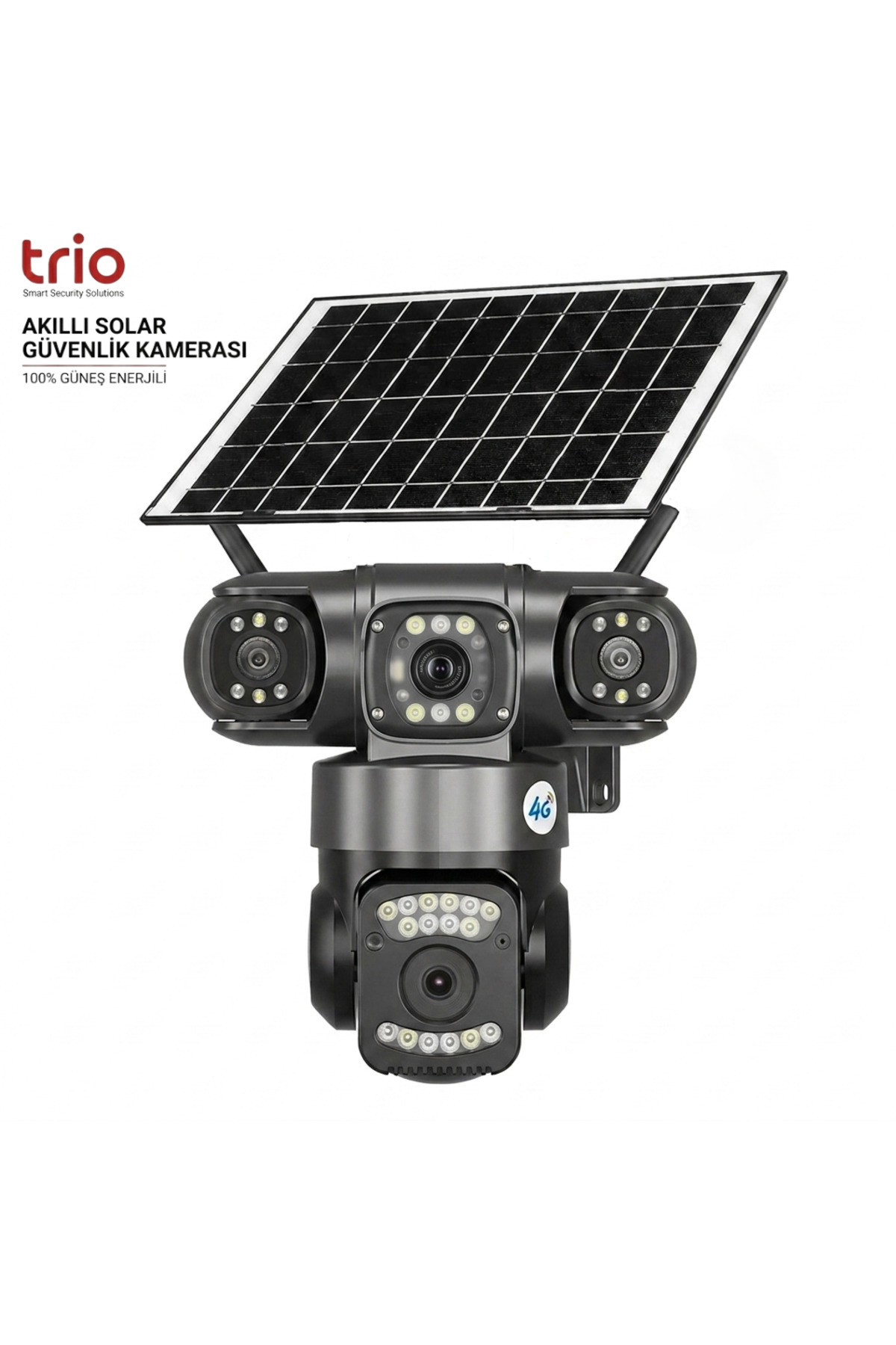 VOREX TRIO TR-SGX349 4G Sim Güneş Enerjili Triple Lens PTZ
