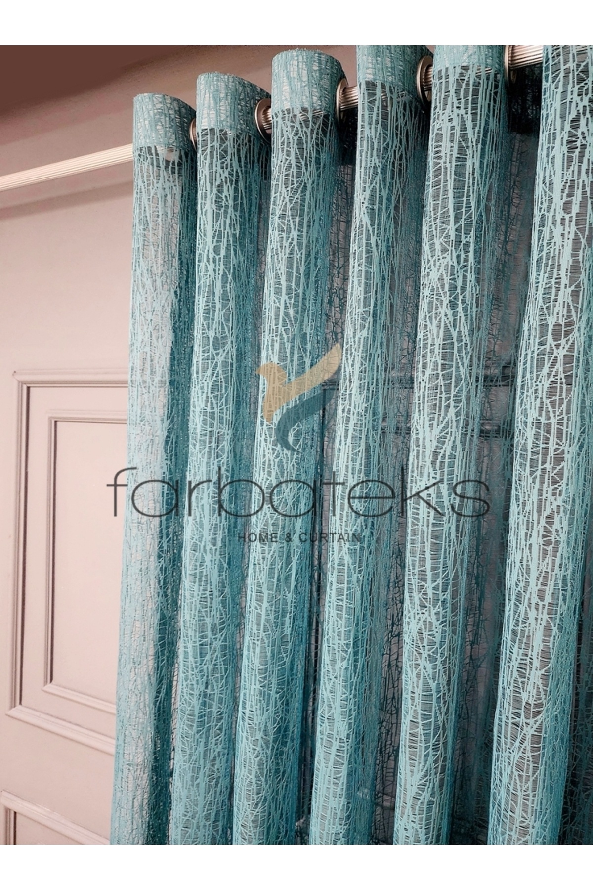 Mint Turquoise Glazier Rustic Tulle Curtain Eyelet Curtain Rustic Tulle Curtain