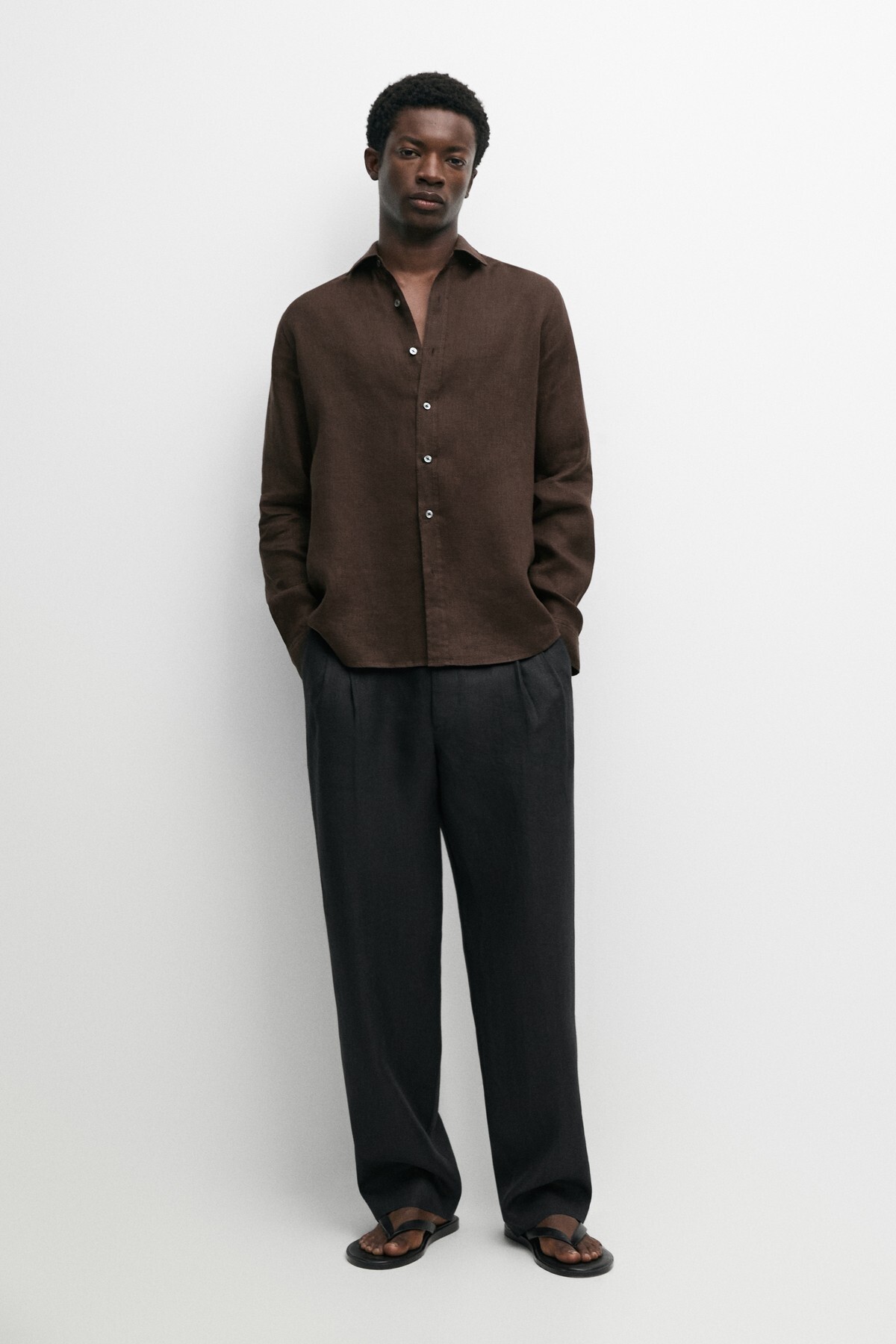 پیراهن مردانه ۱۰۰٪ کتان سایز معمولی ماسیمو دوتی پیراهن Massimo Dutti