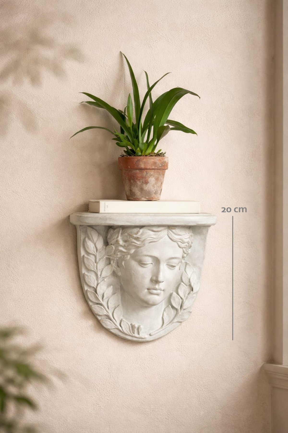 Greek Bust Design Wall Shelf Wall Floral Mythic Wall Decor