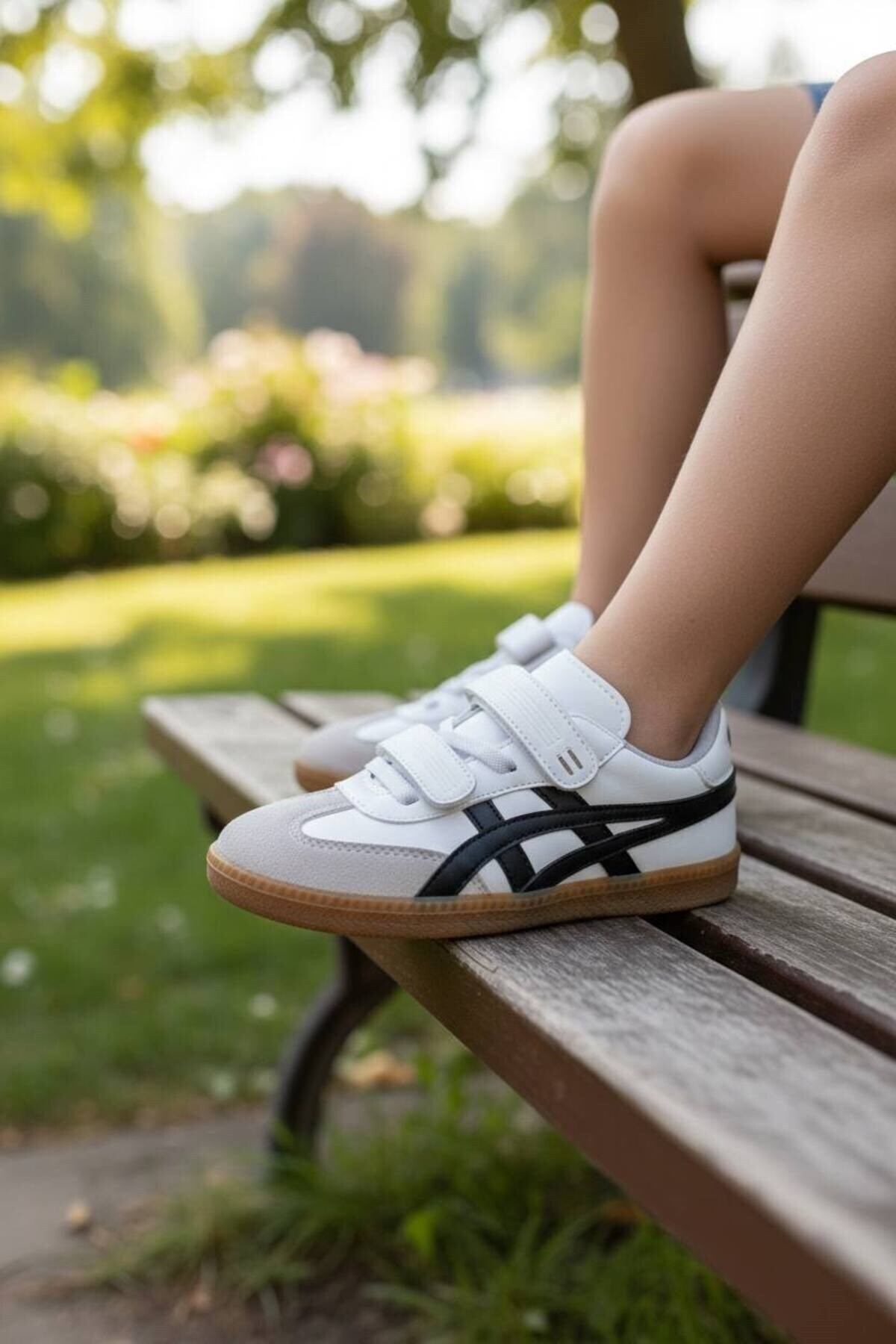Rahat Bağcıklı Günlük Sneaker Çocuk Unisex Ayakkabı Beyaz Siyah Spor Ayakkabı