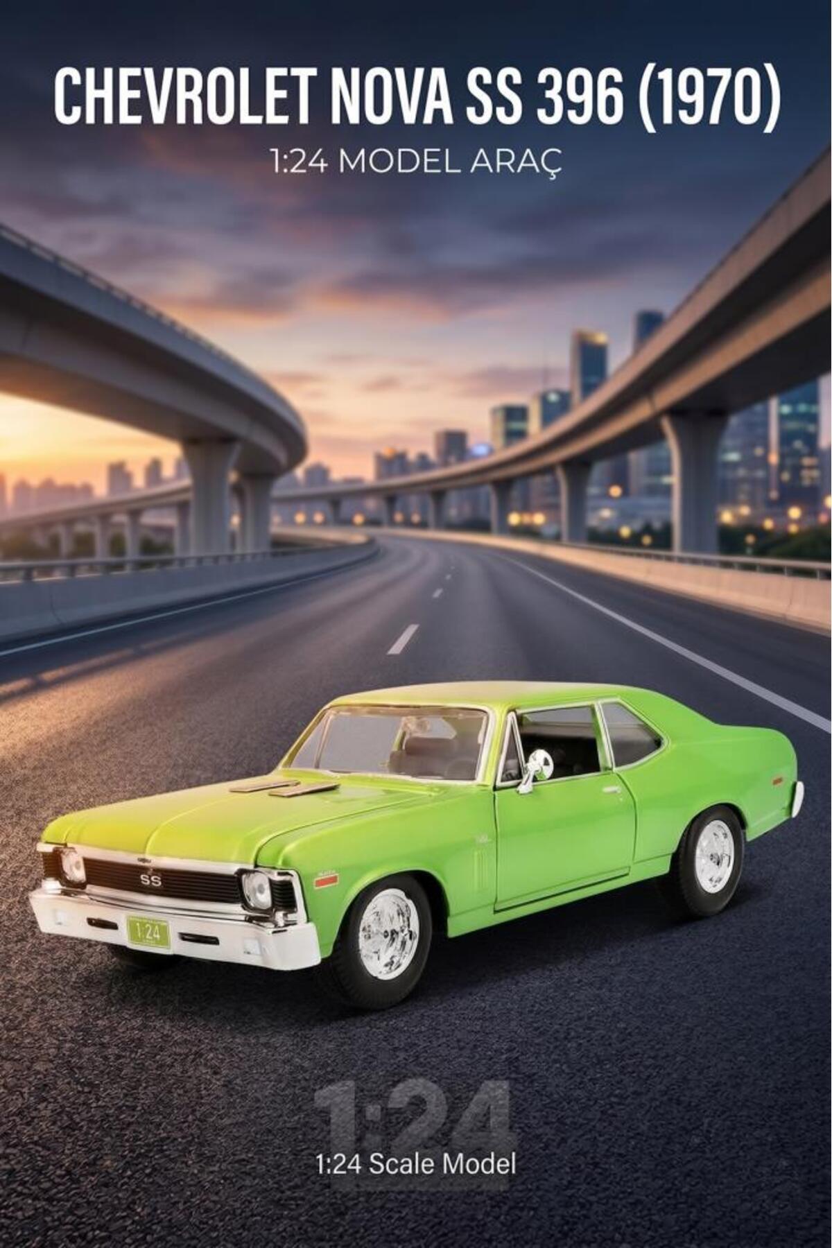 Tıfıl Toys Maisto Lisanslı Chevrolet Nova SS 1970 Model 1:24