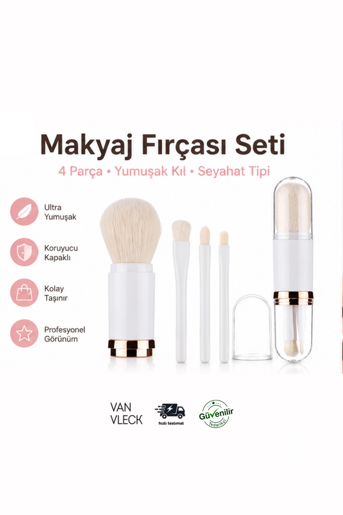 Makyaj Fırça Seti – Fondöten, Pudra, Allık, Far ve Kontür Uygulama Fırçaları Seti — VNVLCK0266