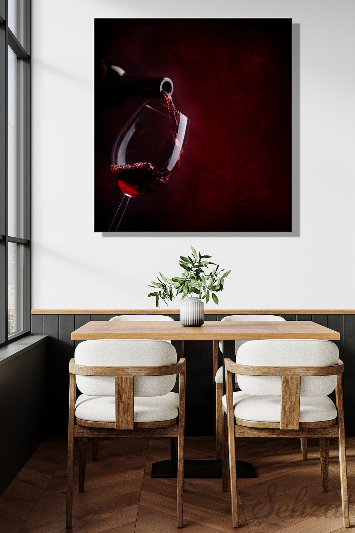Vertical Single Canvas Wall Table Modern Restaurant Cafe Restaurant Kitchen Wine House Red Cellar Bar