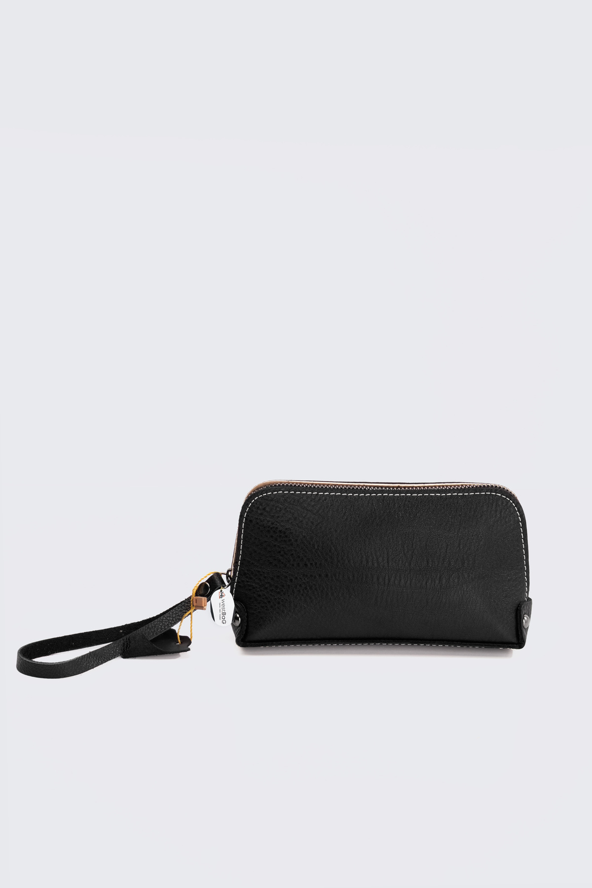 westbag Unisex Siyah Hakiki Dana Derisi Bileklikli El Tutmalı Clutch Çanta görsel 6