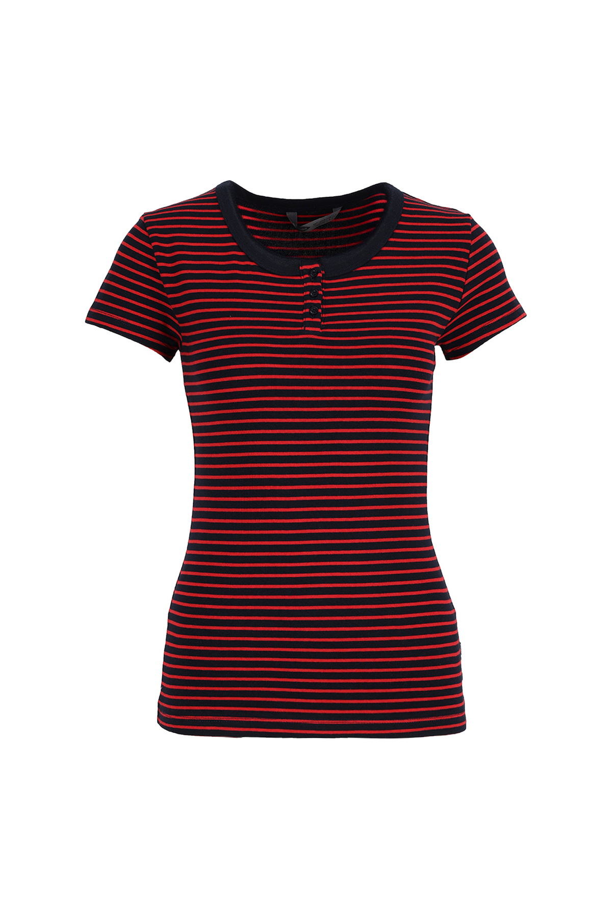 Lee Cooper Kırmızı Kadın Slim Fit Çizgili T-Shirt 262 LCF 242024