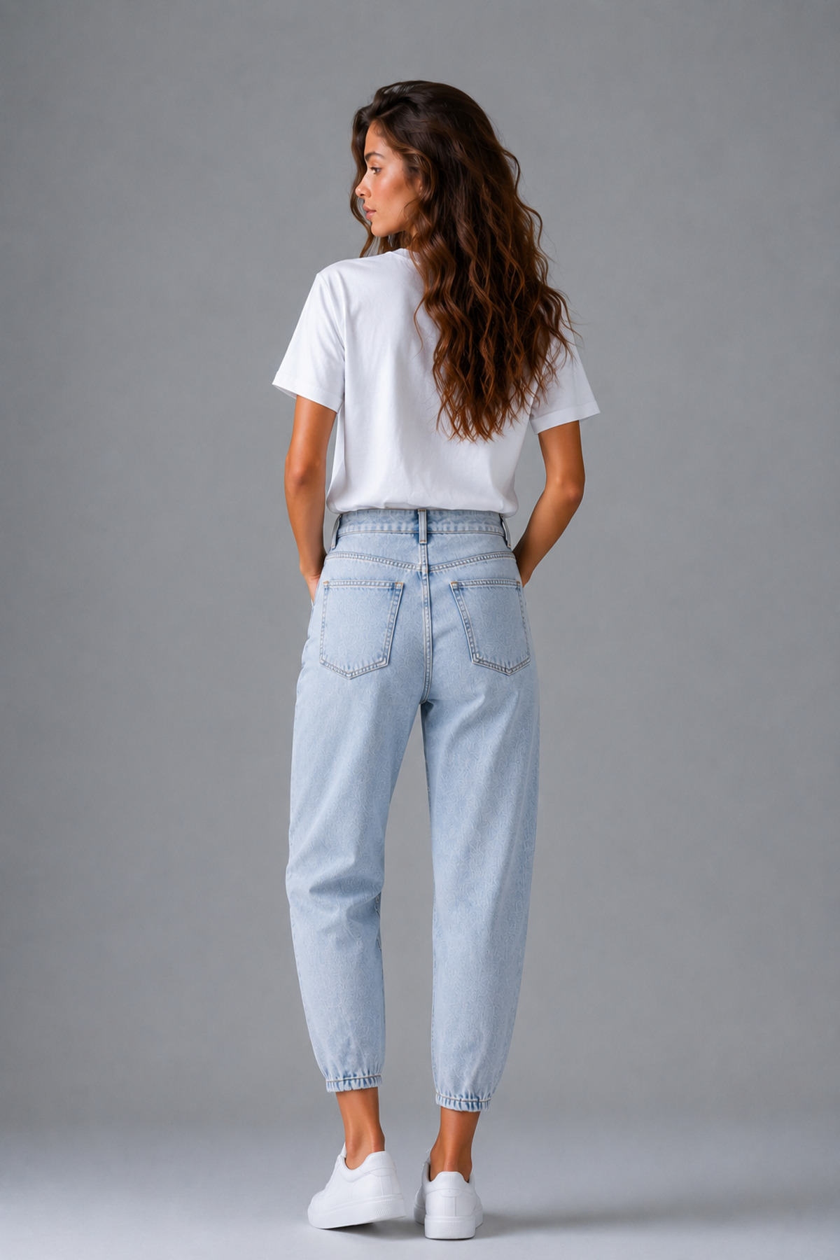 Denvy Denim Kadın Açık Kar Yıkamalı Boyfriend Fit Jean Pantolon görsel 4