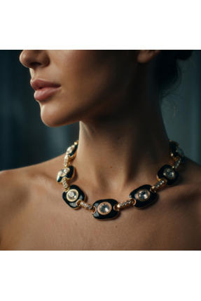 MYSOFYA GOLD DETAYLI, KRİSTAL TAŞLI, AGATHA KOLYE
