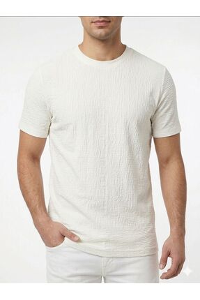 barozzi Erkek Sıfır Yaka Nefes alan Kumaş Premium Kolay Ütü tutan T-shirt