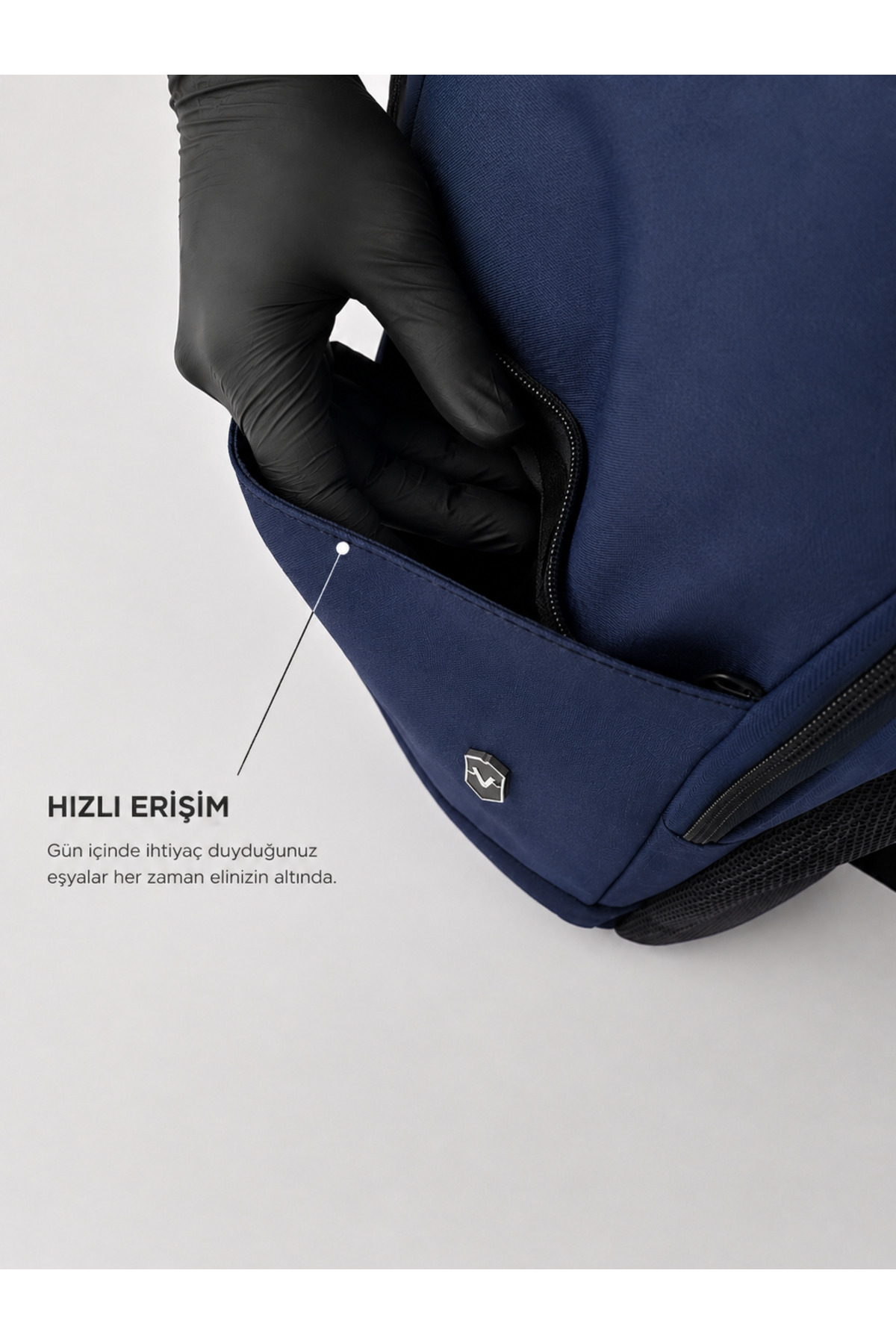 VOVEM Beyond Horizon VOVEM Axis - Günlük Seyahat Sırt Çantası Unisex Su Geçirmez Lacivert görsel 6