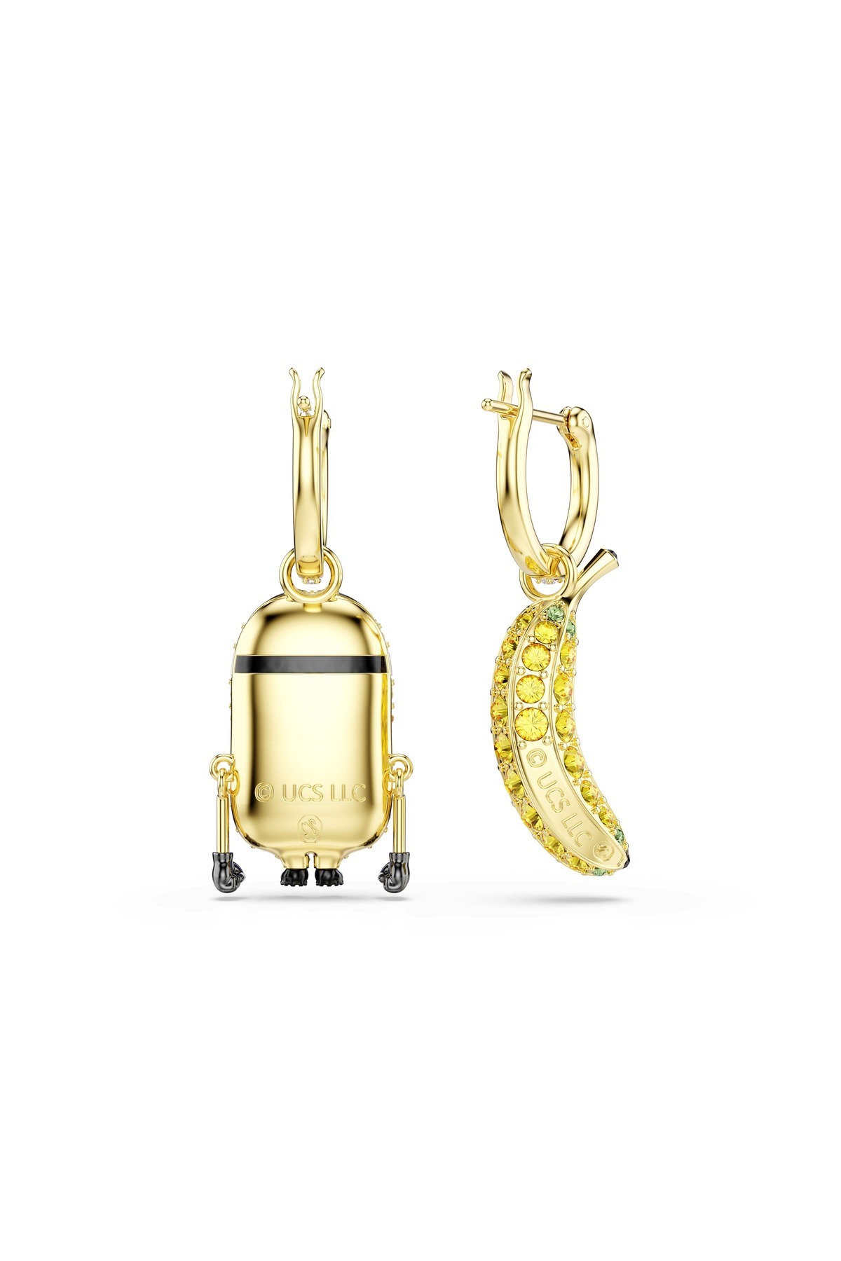 گوشواره‌های مینیون استوارت و موز، پاوه، مینی، چند رنگ، سطح طلای ۱۸ عیار