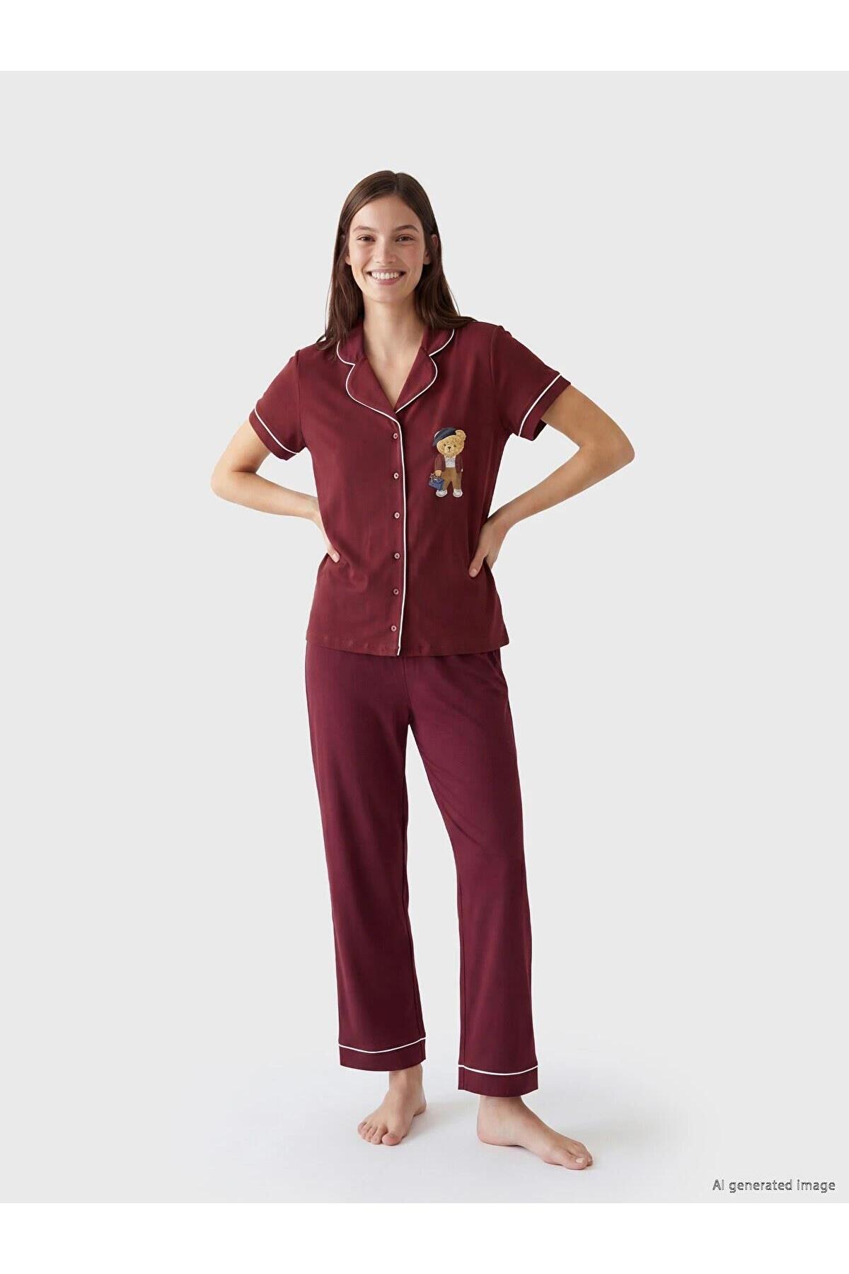 LC Waikiki Bear Teddy Printed Women's Pajama Set (S6)