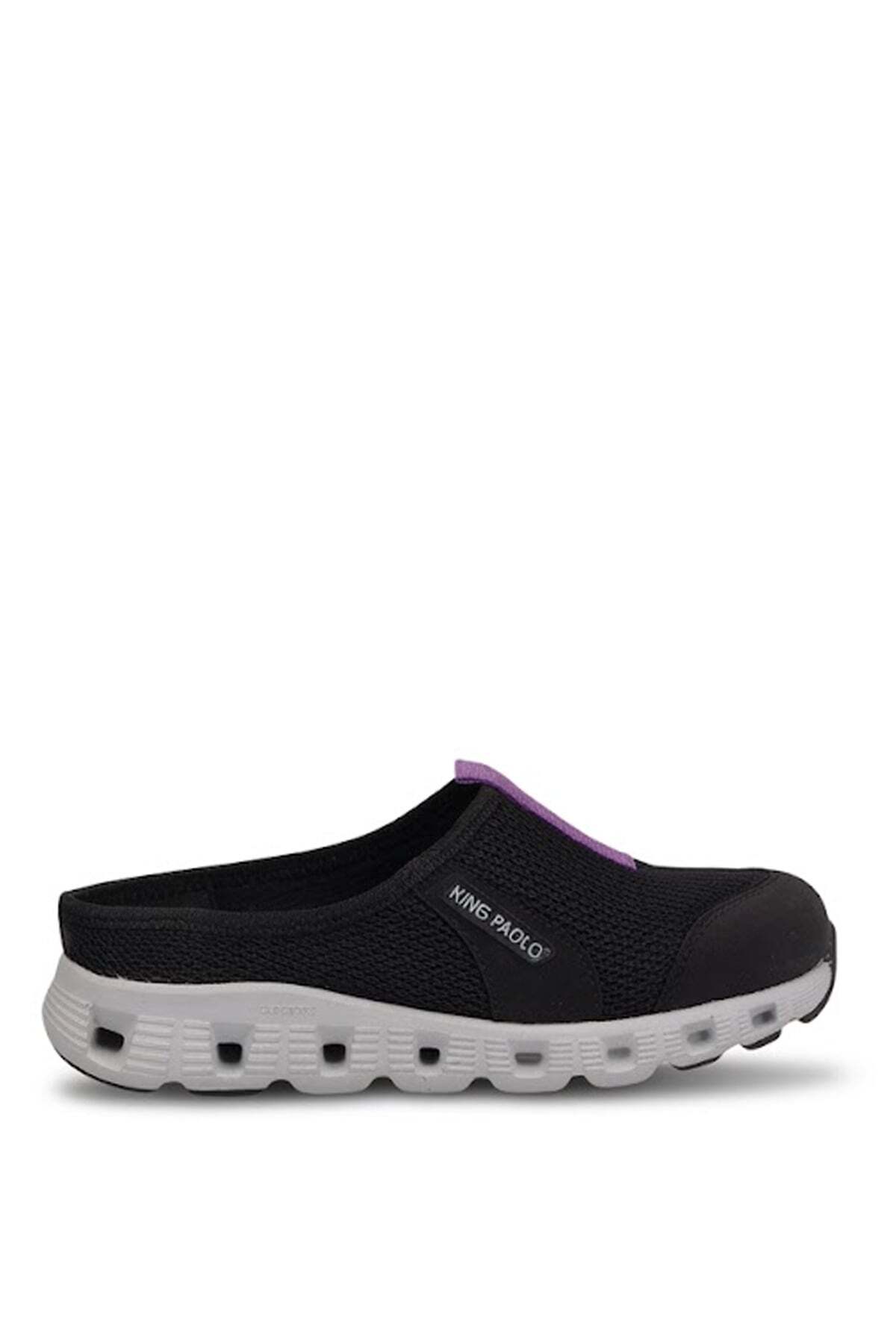 KİNG PAOLO H5204 Missy Kadın Memory Foam Sabo Terlik Siyah - Mor görsel 3