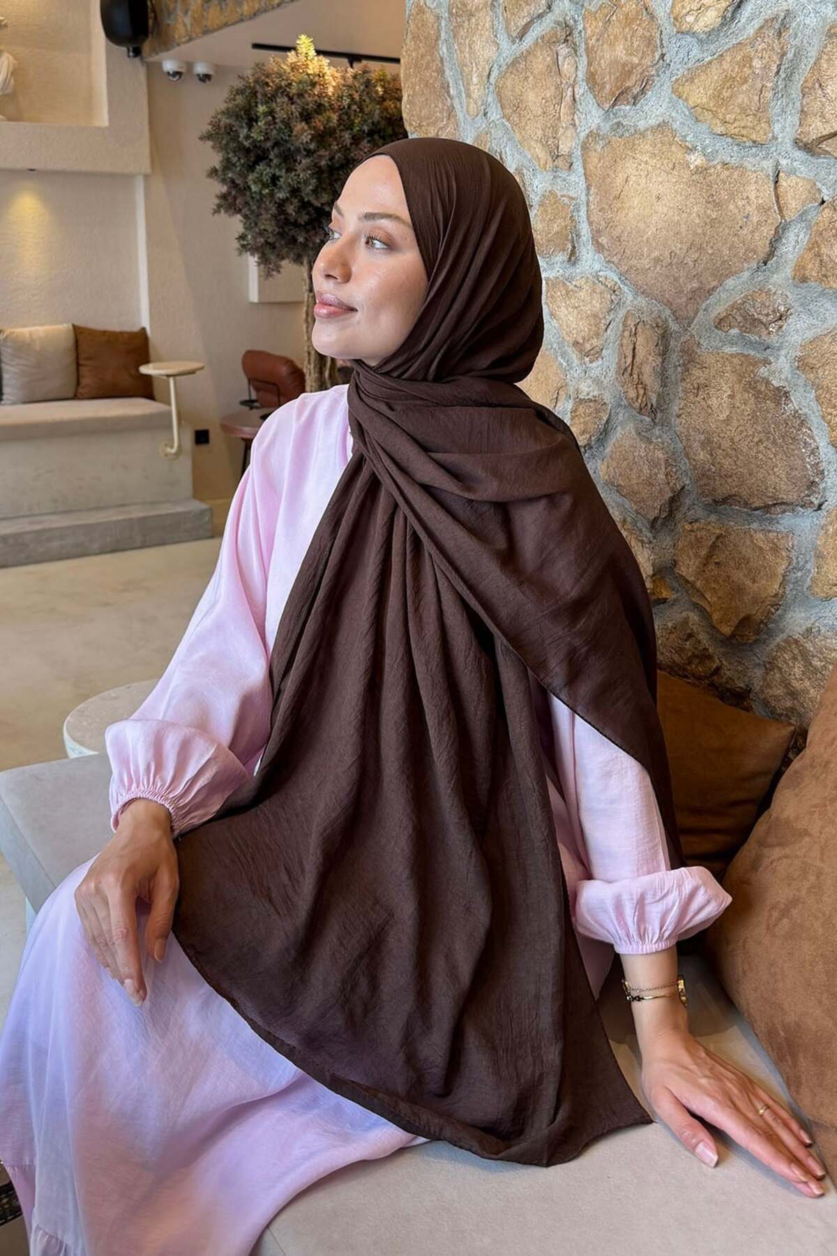lamelif Rami Şal Acı Kahverengi görsel 3
