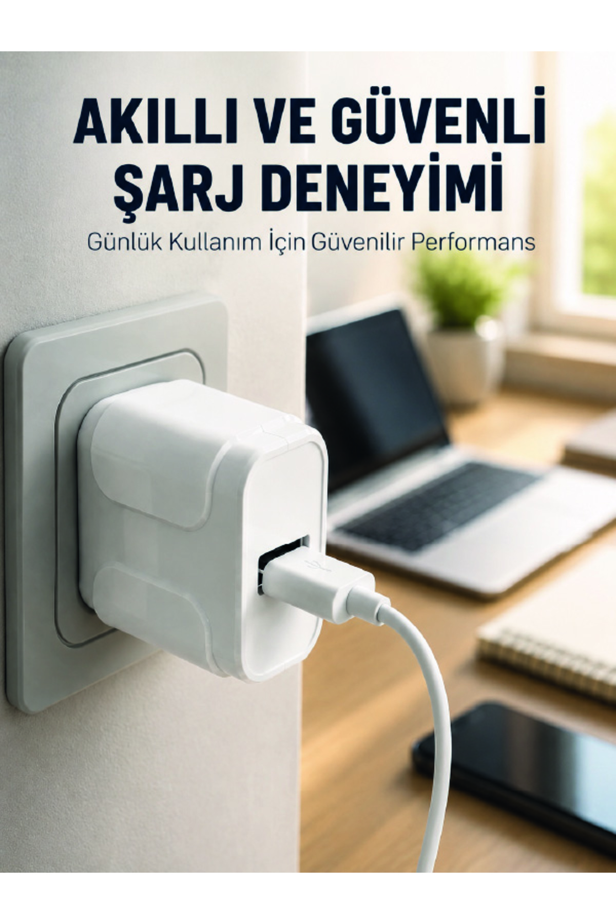 markentegra Pratik ve Kompakt Tasarımlı 12W USB Telefon Şarj Adaptörü