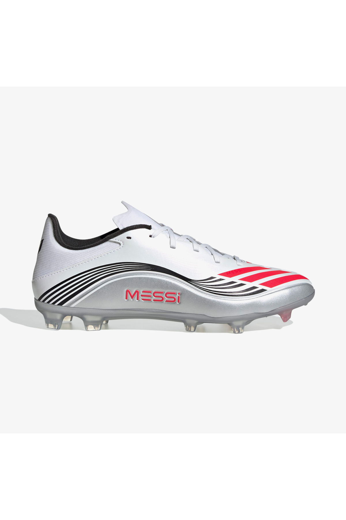 adidas F50 Messi League Firm-Multi Ground Erkek Beyaz Çim Saha Kramponu